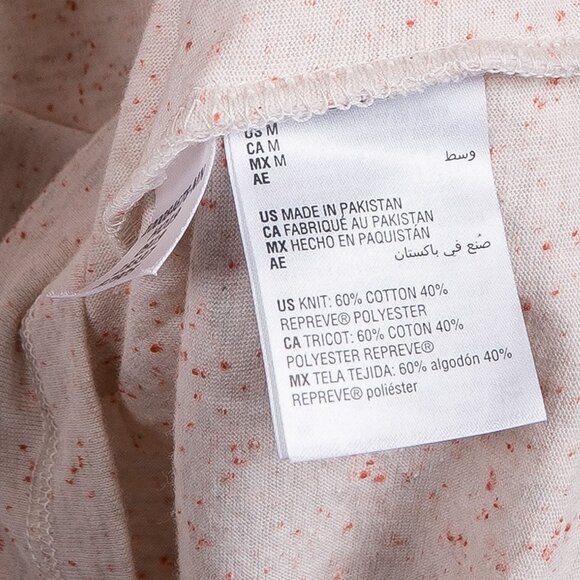 Sun Stone TShirt M Mens Short Sleeve Tan Peach Speckled Repreve Cotton Blend - Picture 5 of 6